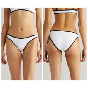 Solid & Striped The Rachel Contrast Rib Bikini Bottoms Size Small